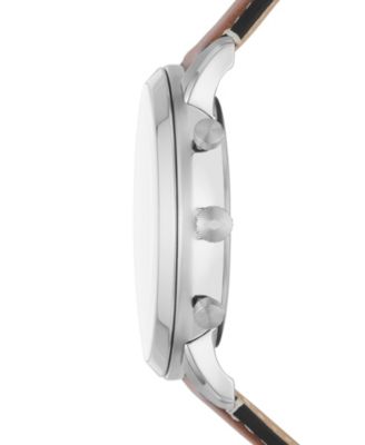 Men's Neutra Chronograph Brown Leather Strap Watch, 44mm