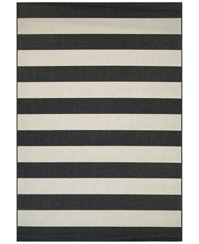 Couristan Indoor/Outdoor Area Rugs, Afuera 5229/9081 Yacht Club Onyx-Ivory