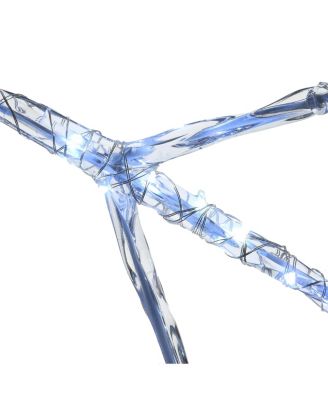 6-Point Star Ice Crystal Snowflake Pair with LED Lights