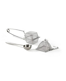 Stainless Steel Infusers and Tea Spoon Set, 3 Piece