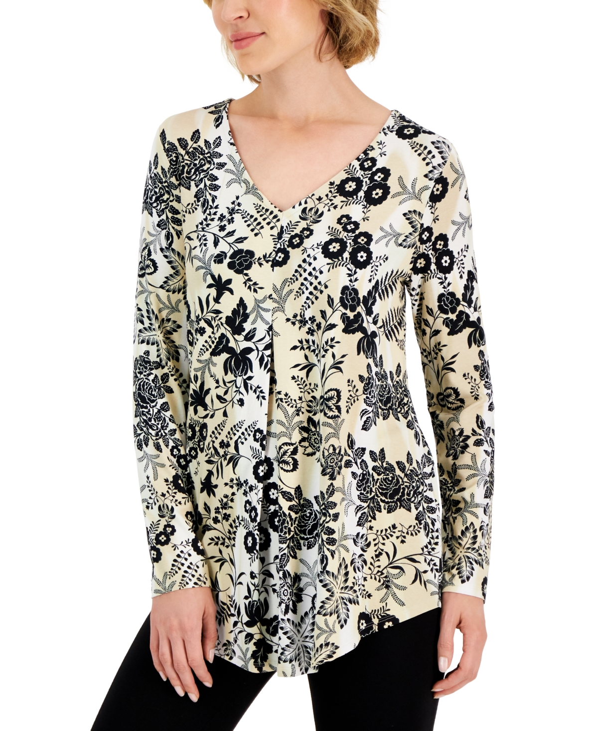 JM COLLECTION WOMEN'S ETHEREAL FOLK PRINTED TUNIC, CREATED FOR MACY'S