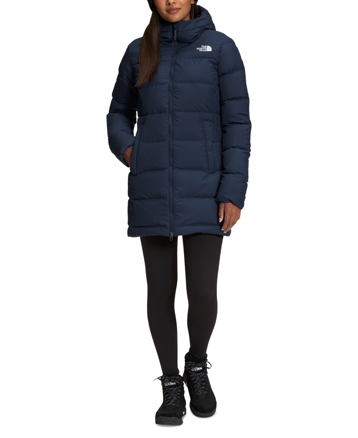 The North Face Women's Gotham Hooded Parka In Summit Navy