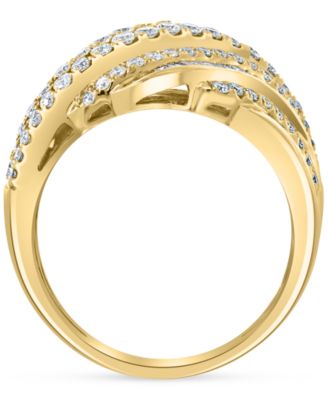 EFFY&reg; Diamond Baguette & Round Diagonal Multirow Ring (1-5/8 ct. t.w.) in 14k Gold