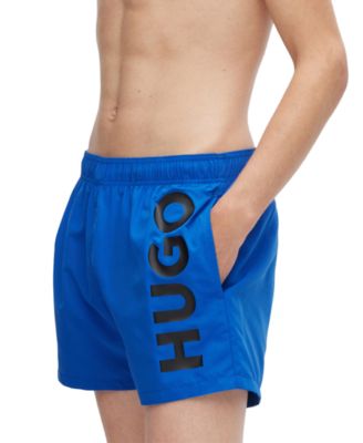 HUGO - Men's Abas Logo-Print Swim Trunks