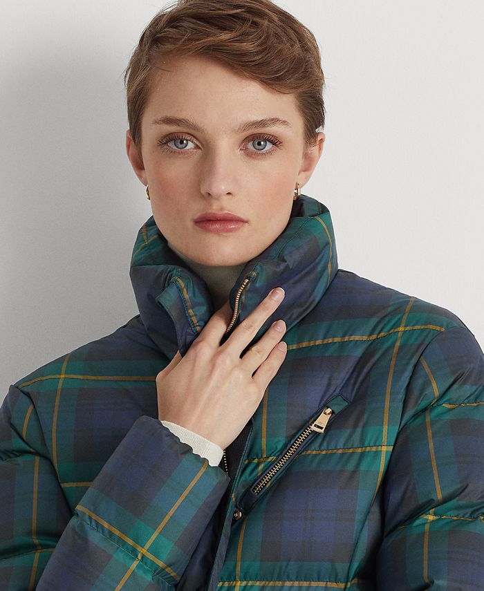 Lauren Ralph Lauren Women's Plaid Quilted Down Coat Macy's