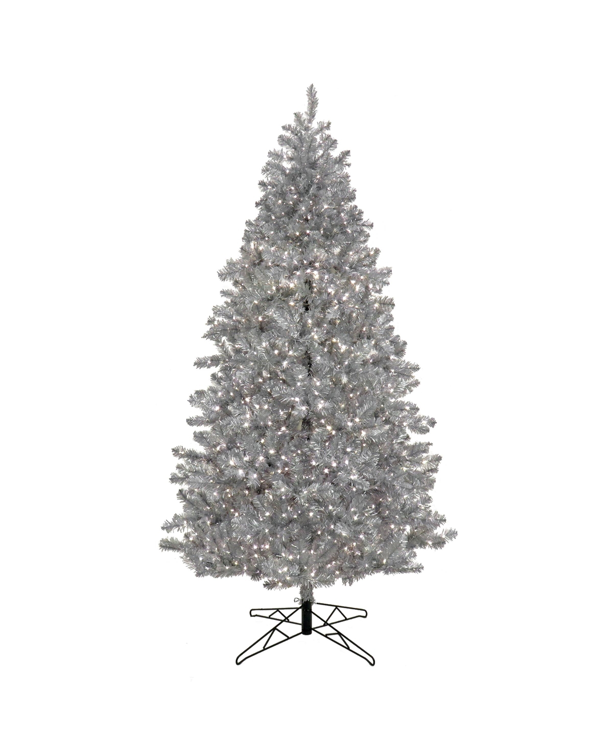 7.5' Pre-Lit Christmas Matte Metallic Tree - Silver-Tone