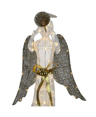 National Tree Company 51" Trumpeting gold-tone and White Angel with Warm White LED Lights