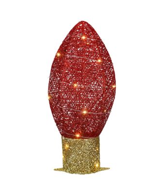 20" Pre-Lit Red Christmas Light Bulb Decoration
