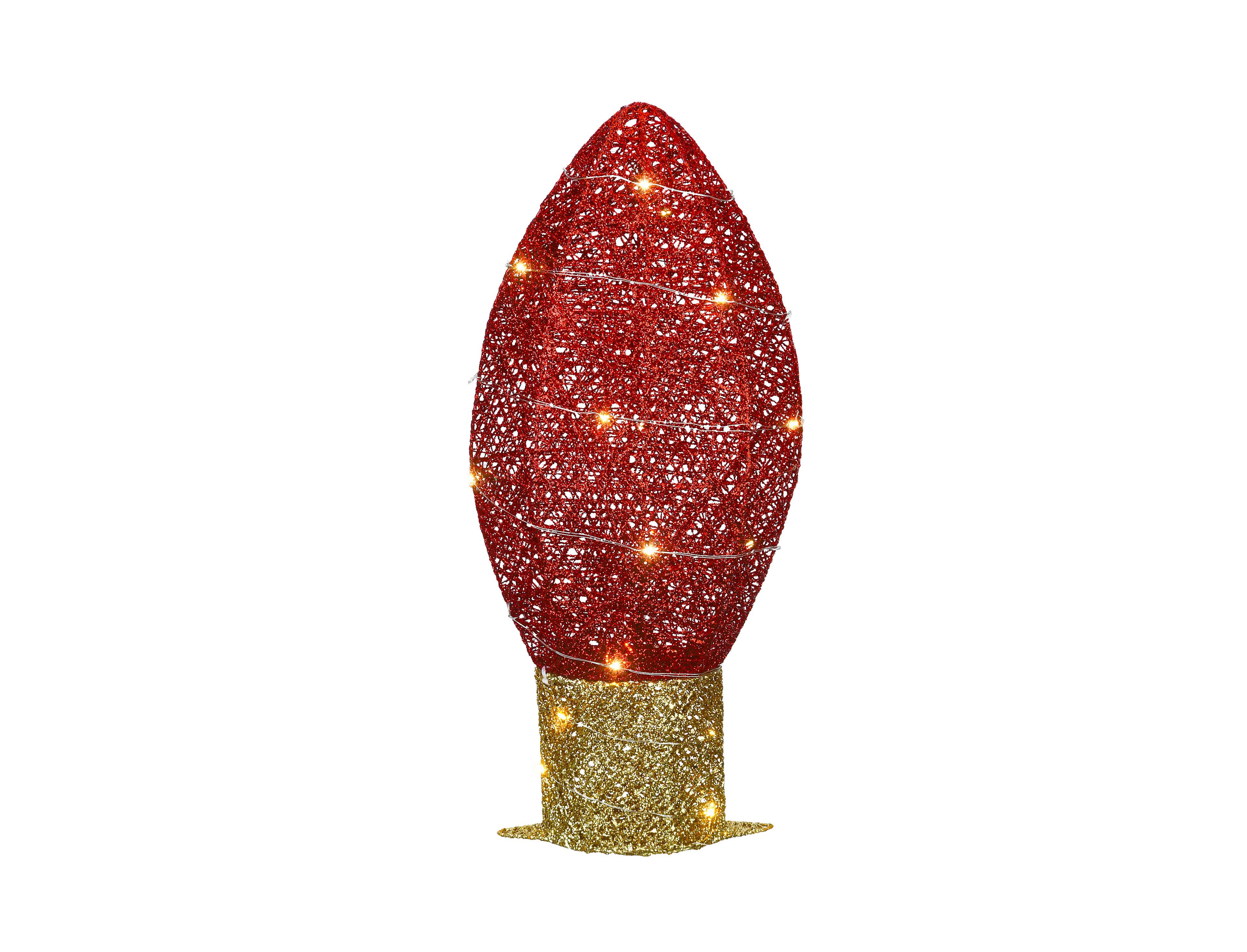 National Tree Company 20" Pre-Lit Red Christmas Light Bulb Decoration