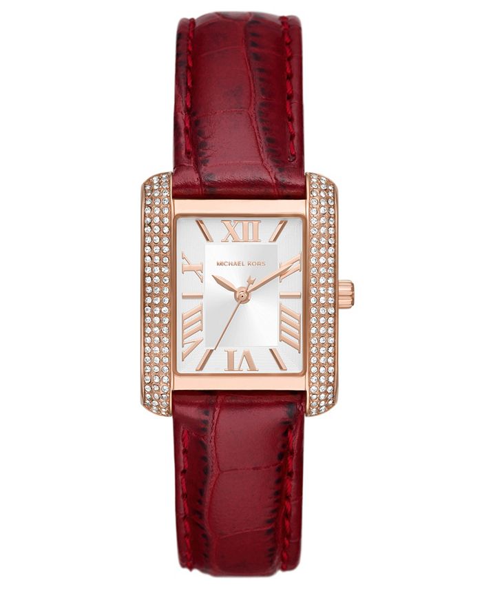 Michael kors watch red sale leather strap