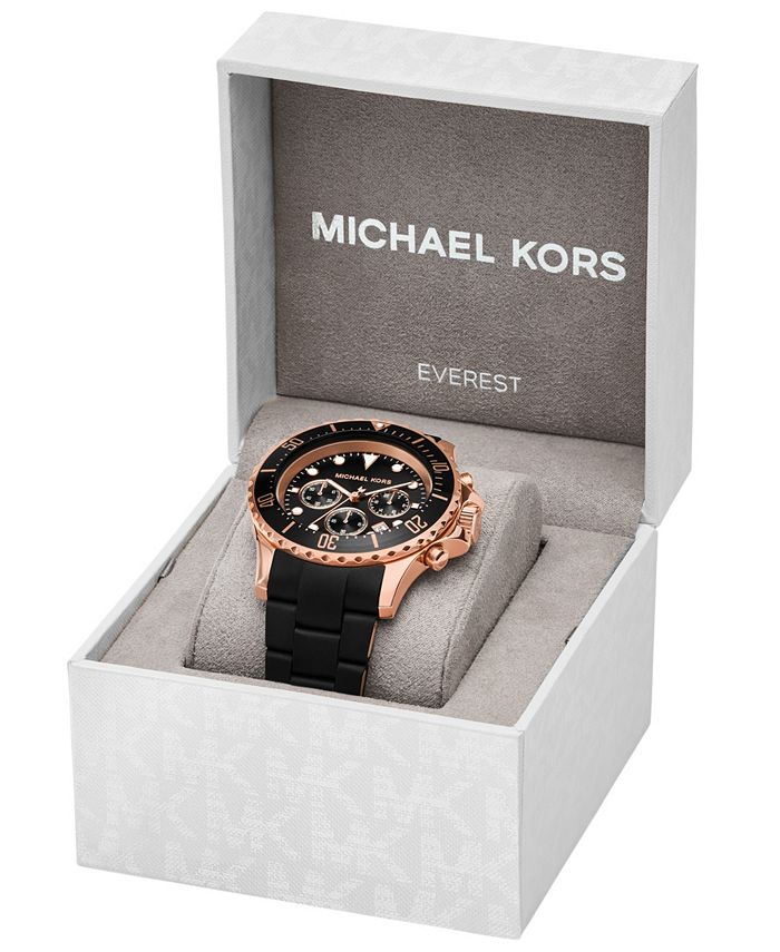 Michael Kors Men's Everest Chronograph Black Stainless Steel Bracelet ...