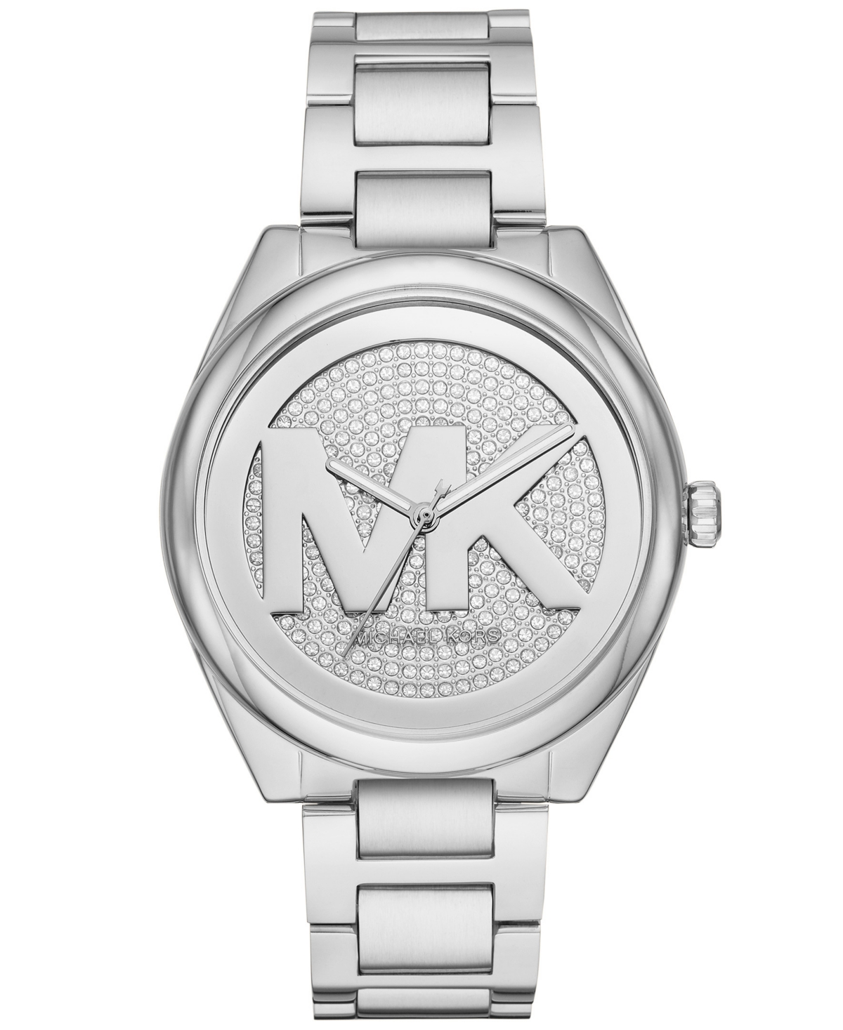 Michael Kors Women's Janelle Three-hand Silver-tone Stainless Steel Bracelet Watch 42mm