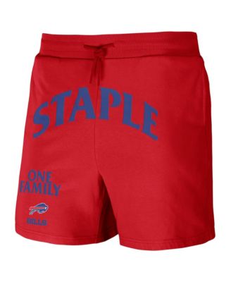 Men's NFL X Staple Red Buffalo Bills New Age Throwback Vintage-Like Wash Fleece Short