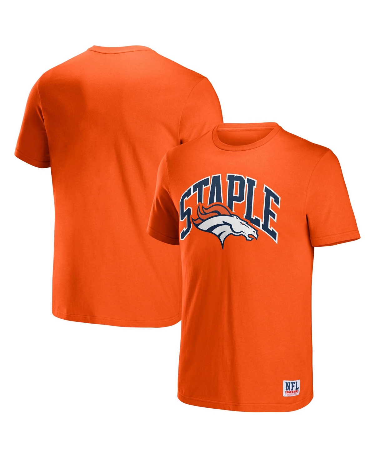 Shop Nfl Properties Men's Nfl X Staple Orange Denver Broncos Lockup Logo Short Sleeve T-shirt