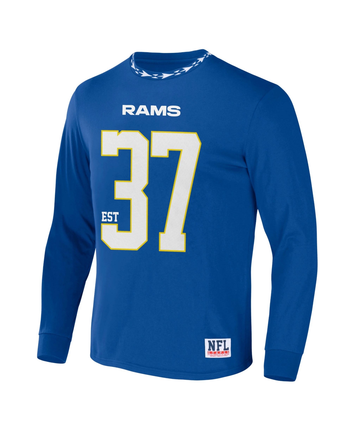 Shop Nfl Properties Men's Nfl X Staple Royal Los Angeles Rams Core Long Sleeve Jersey Style T-shirt