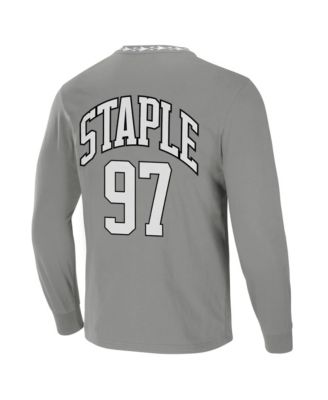 Men's NFL X Staple Gray Las Vegas Raiders Core Long Sleeve Jersey Style T-shirt
