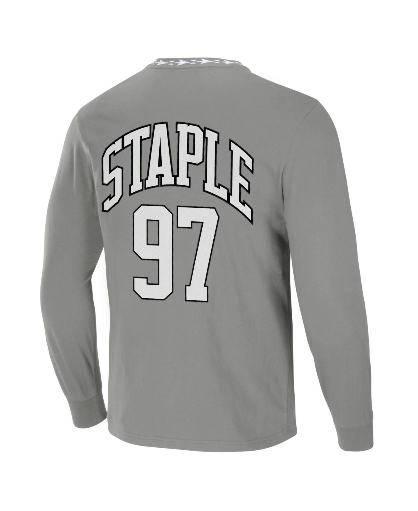 Мужская футболка NFL Properties NFL X Staple Gray Las Vegas Raiders Core Long Sleeve Jersey Style — фото 4