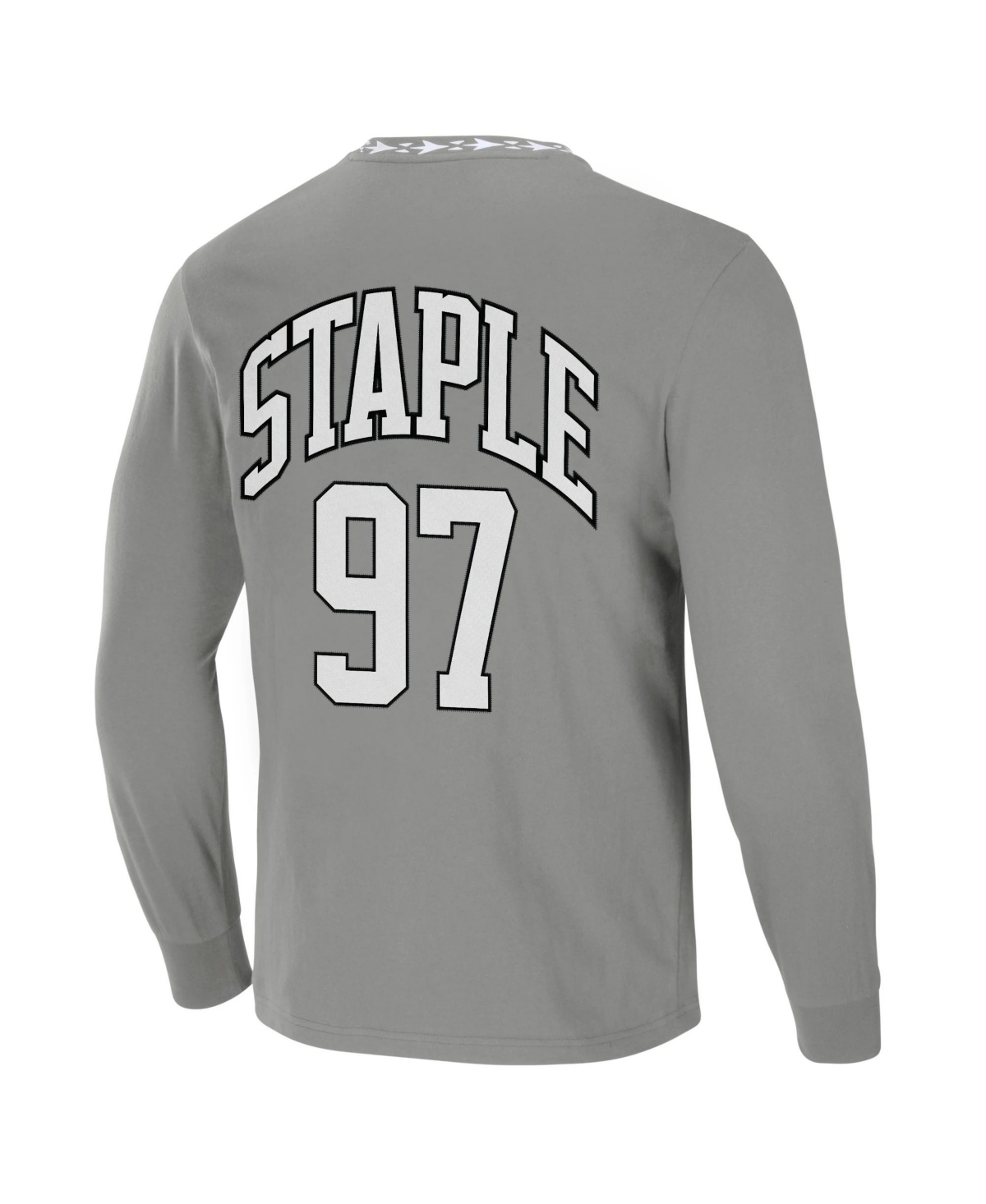 Shop Nfl Properties Men's Nfl X Staple Gray Las Vegas Raiders Core Long Sleeve Jersey Style T-shirt