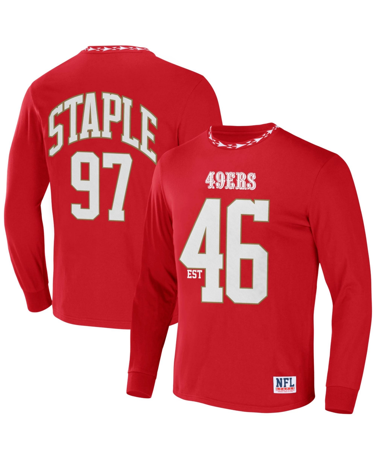 Men's New Era Gold San Francisco 49ers Throwback Raglan Long Sleeve T-Shirt