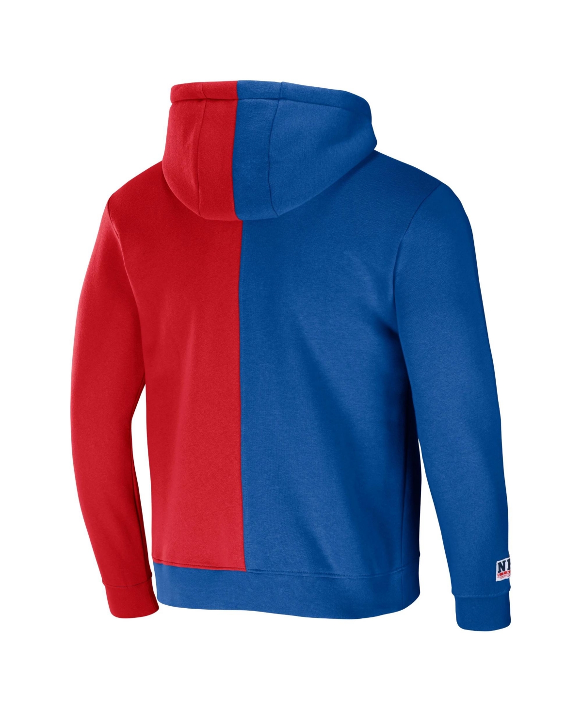 Shop Nfl Properties Men's Nfl X Staple Royal, Red Buffalo Bills Split Logo Pullover Hoodie In Royal,red