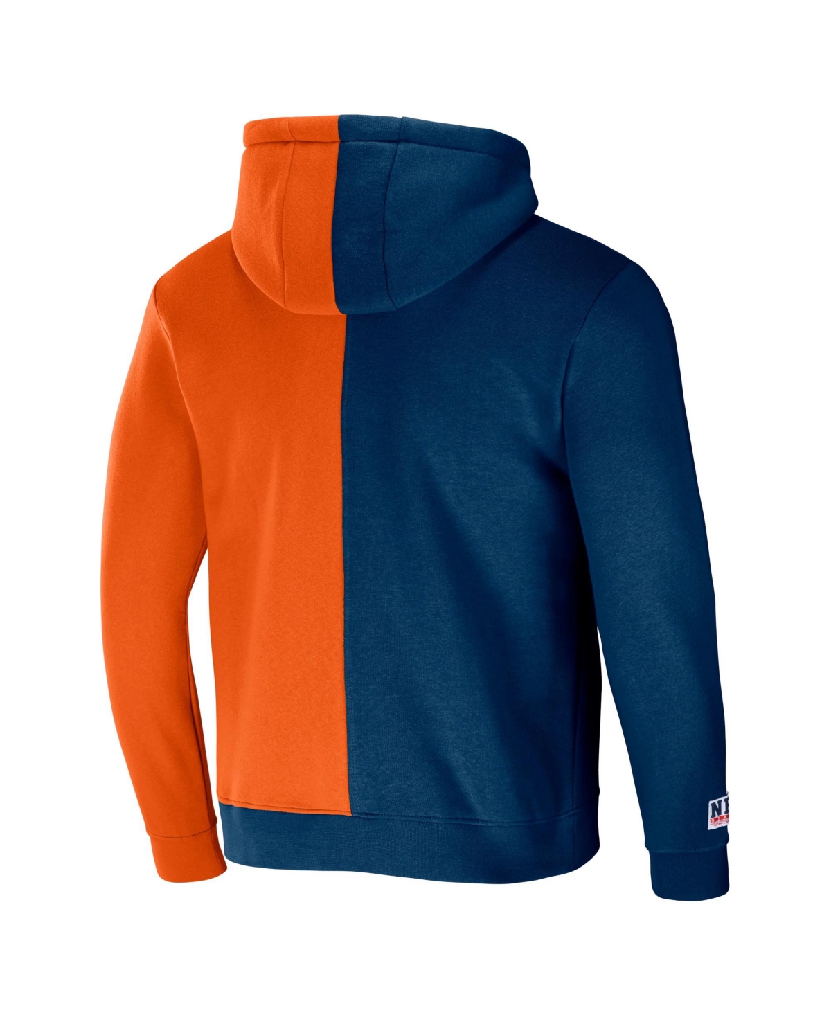 Shop Nfl Properties Men's Nfl X Staple Orange, Navy Chicago Bears Split Logo Pullover Hoodie In Orange,navy