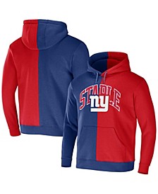 Men's NFL X Staple Blue, Red New York Giants Split Logo Pullover Hoodie