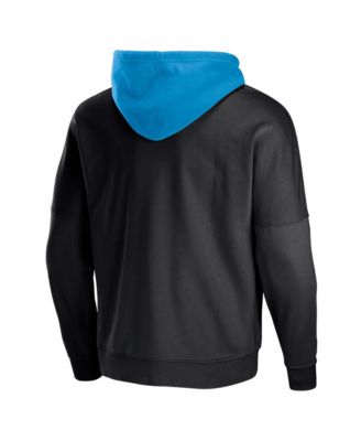 Men's NFL X Staple Black Carolina Panthers Oversized Gridiron Vintage-Like Wash Pullover Hoodie