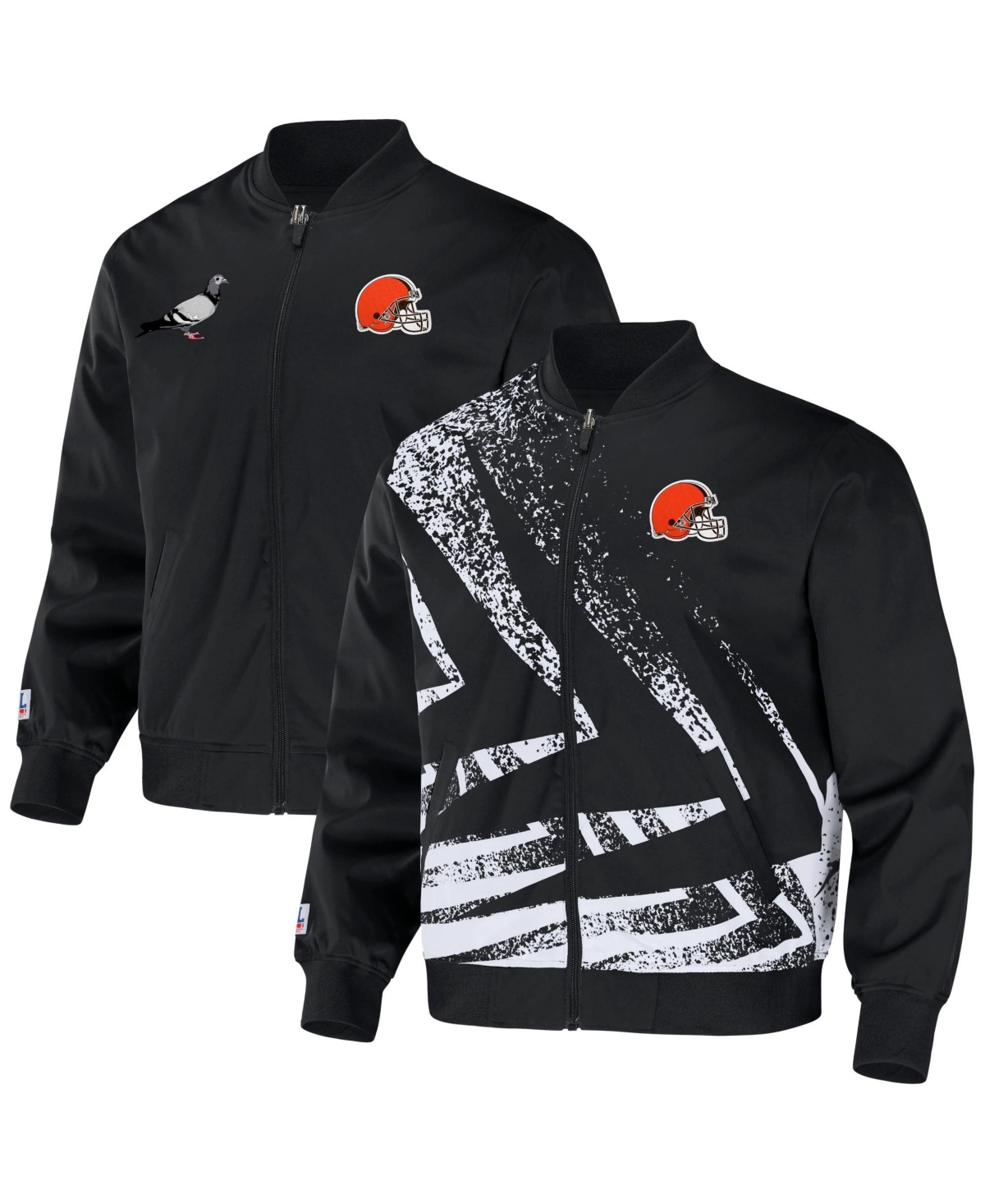 Shop Nfl Properties Men's Nfl X Staple Black Cleveland Browns Embroidered Reversable Nylon Jacket