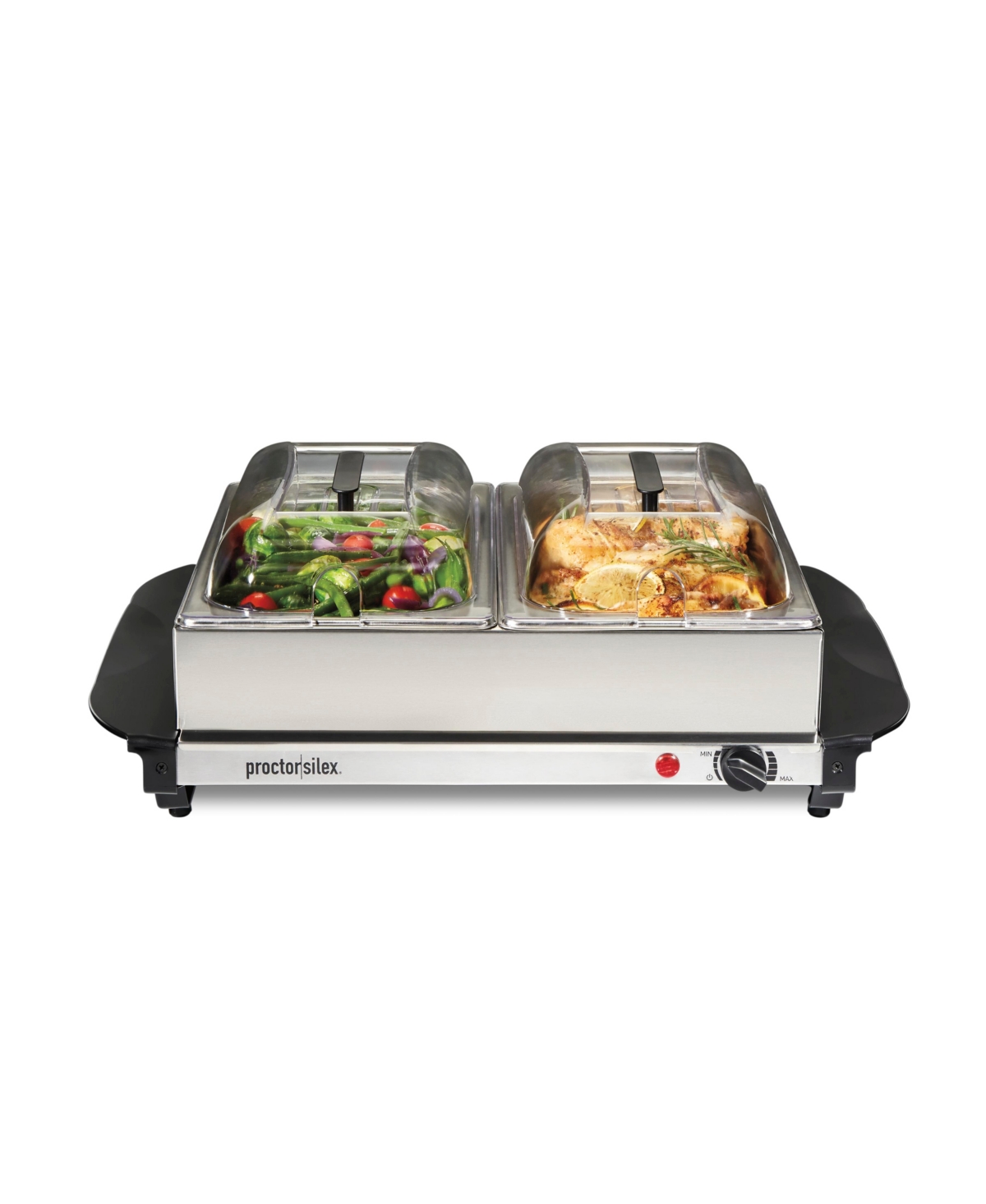 Proctor Silex Double Buffet Server In Stainless Steel