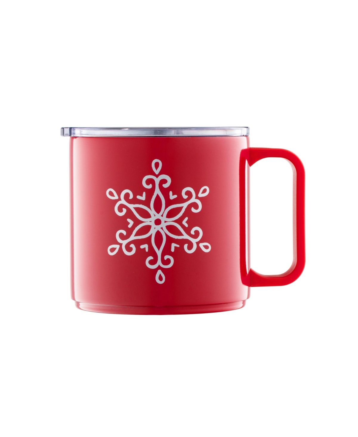 Cambridge Stackable Snowflake Insulated Coffee Mugs, Set of 2 - White