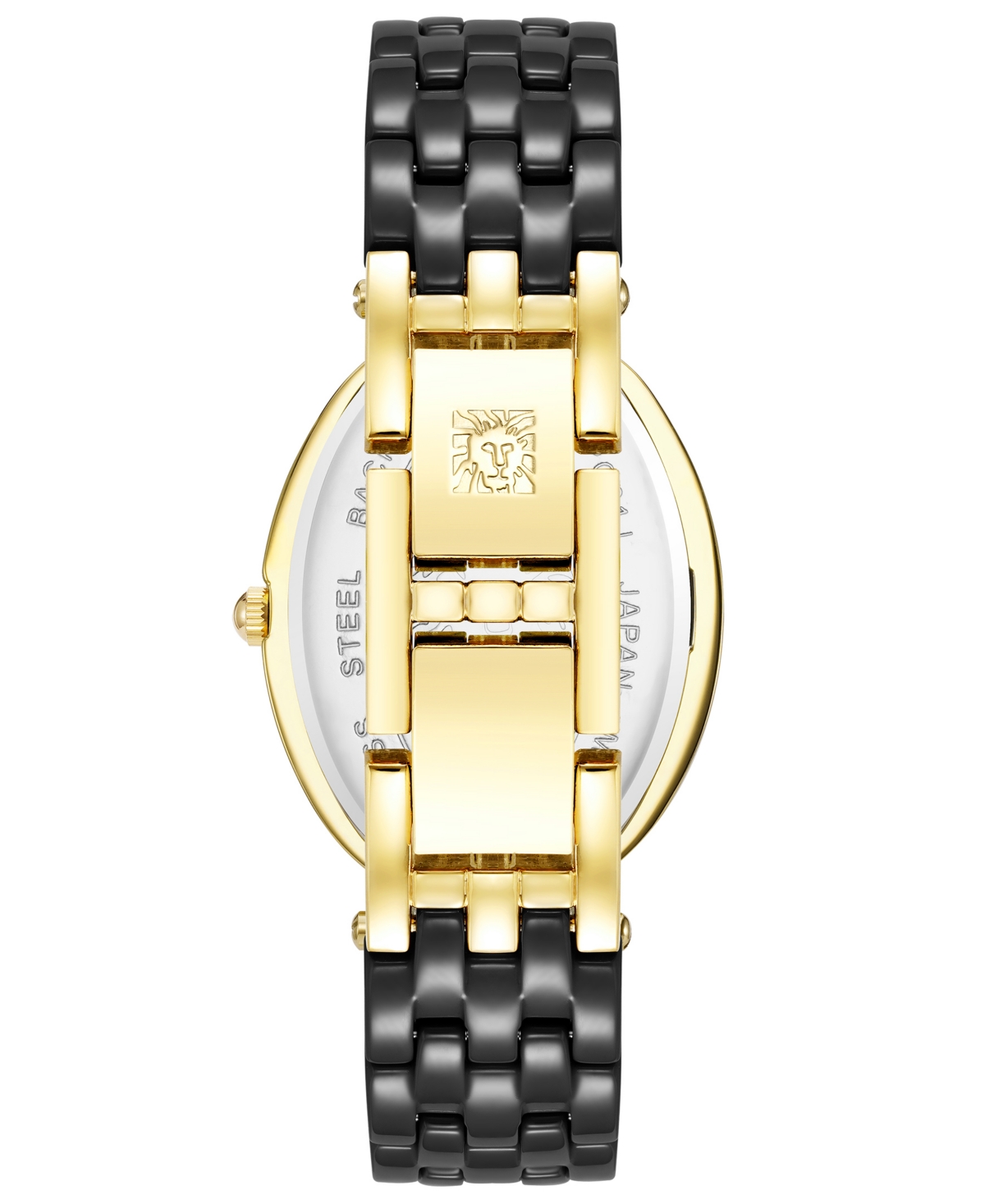 Anne Klein Women's Three-Hand Quartz Black Ceramic Bracelet Watch, 27mm - Gold-Tone, Black