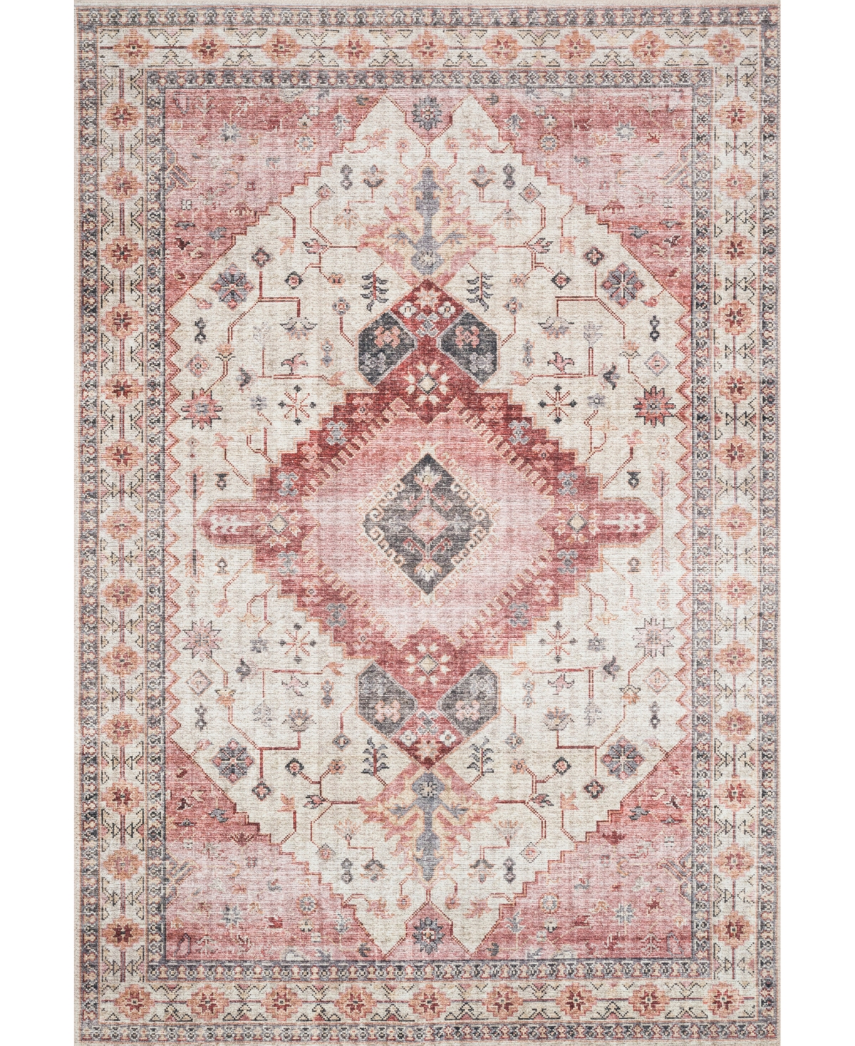 Loloi Ii Skye Sky-02 6' x 9' Area Rug - Ivory, Pink