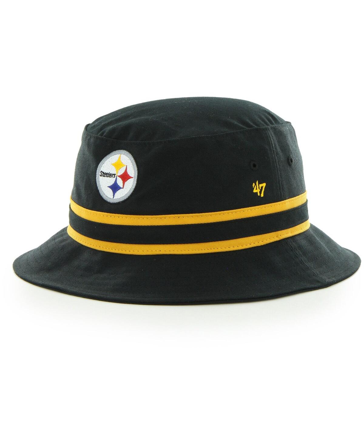 47 Brand Men's '47 Black Pittsburgh Steelers Striped Bucket Hat