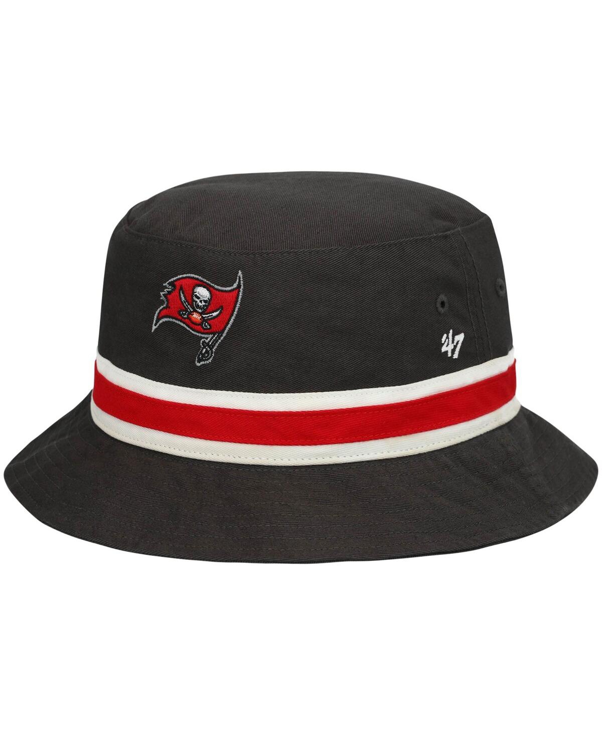 47 Brand Men's '47 Graphite Tampa Bay Buccaneers Striped Bucket Hat In Graphite
