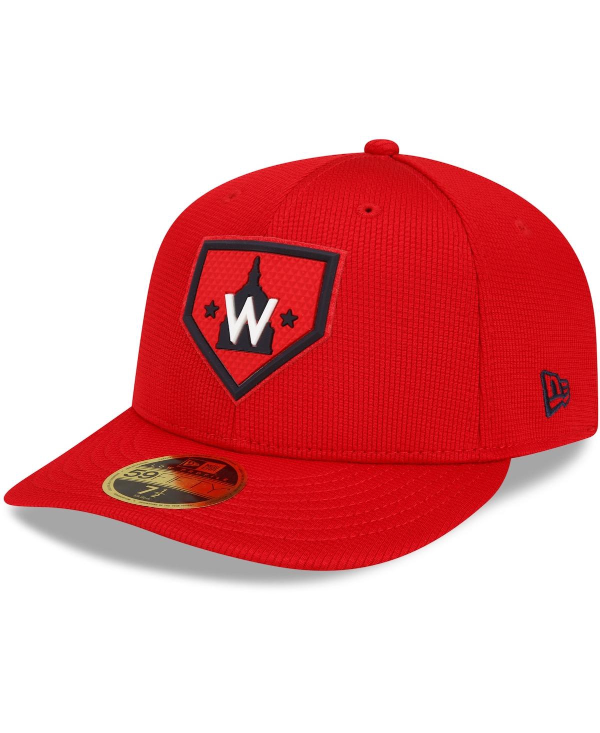 Shop New Era Men's  Red Washington Nationals 2022 Clubhouse Alternate Logo Low Profile 59fifty Fitted Hat