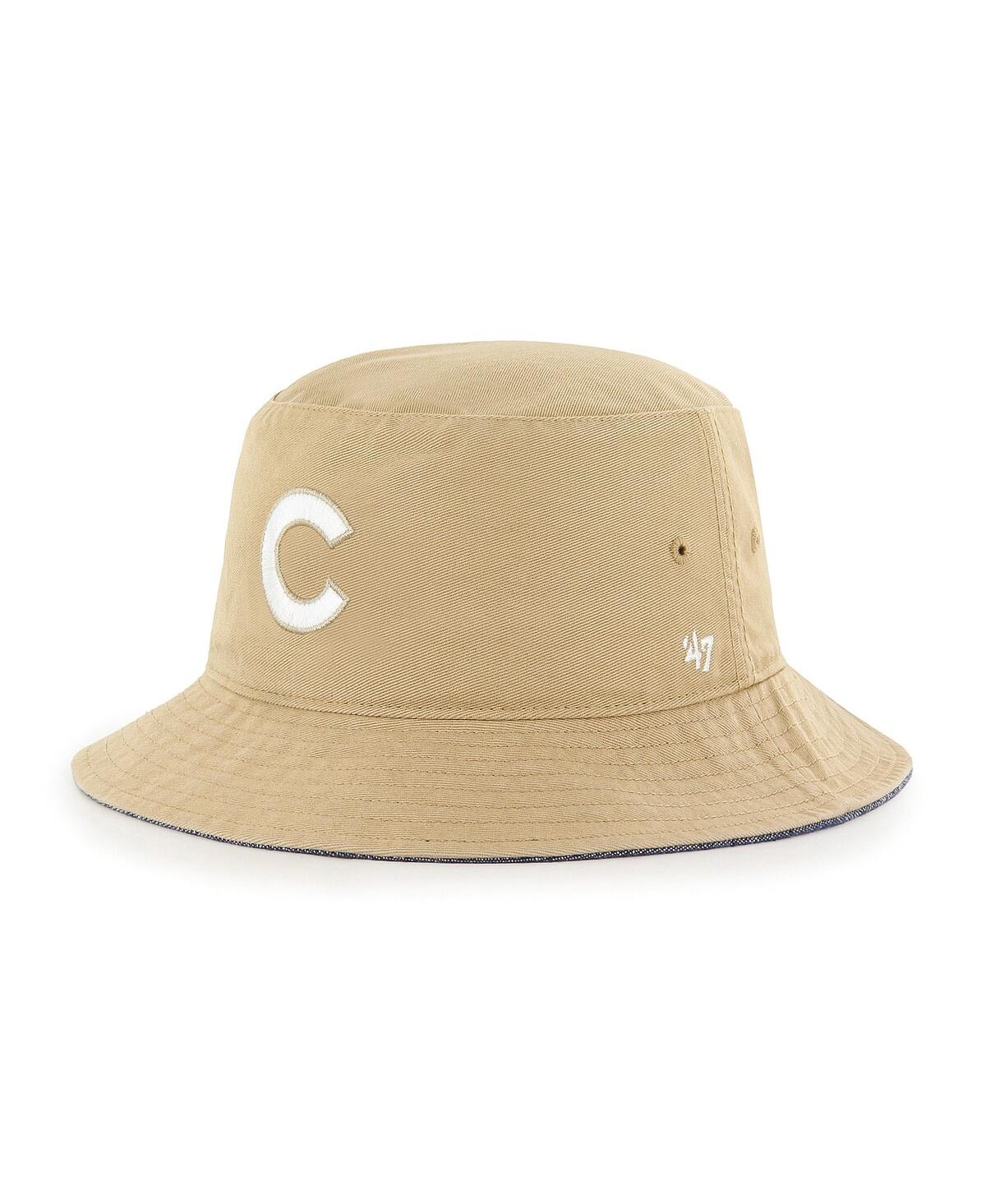Shop 47 Brand Men's '47 Khaki Chicago Cubs Chambray Ballpark Bucket Hat