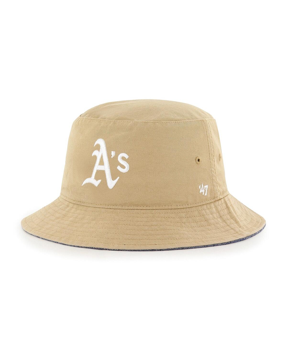 Shop 47 Brand Men's '47 Khaki Oakland Athletics Chambray Ballpark Bucket Hat