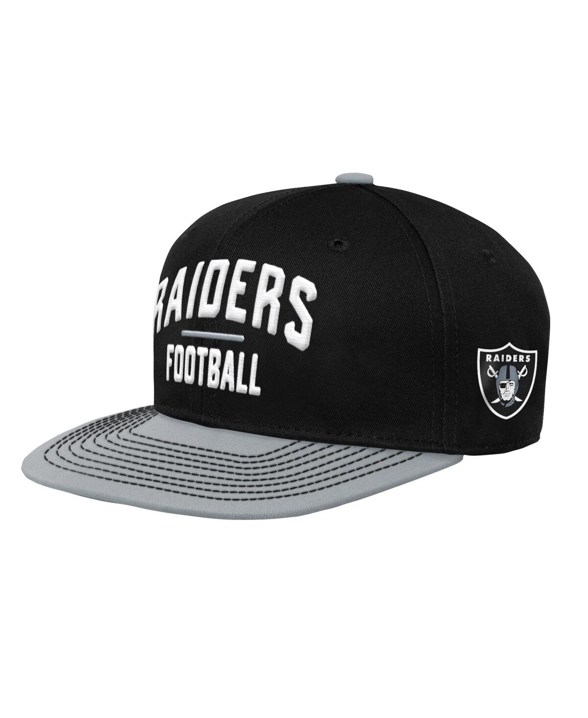Shop Outerstuff Preschool Boys Black And Silver Las Vegas Raiders Lock Up Snapback Hat In Black,silver