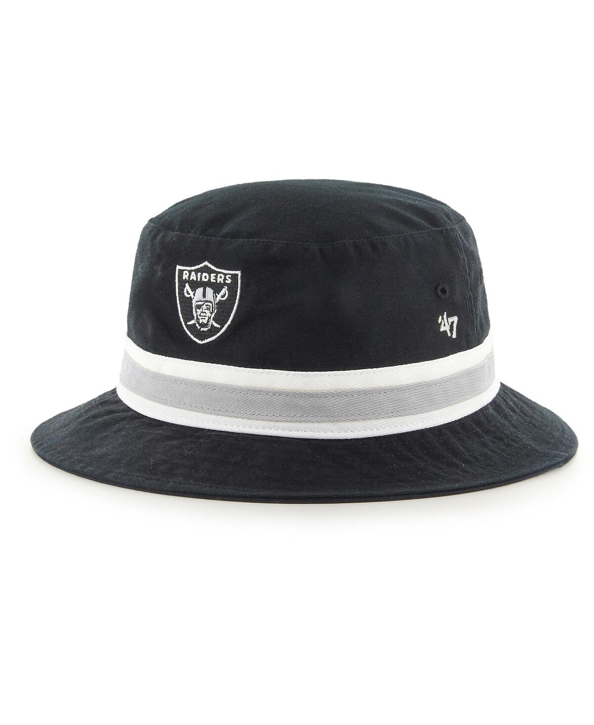47 Brand Men's ' Black Las Vegas Raiders Striped Bucket Hat