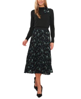 Mock-Neck Sweater \u0026 Pleated Skirt 