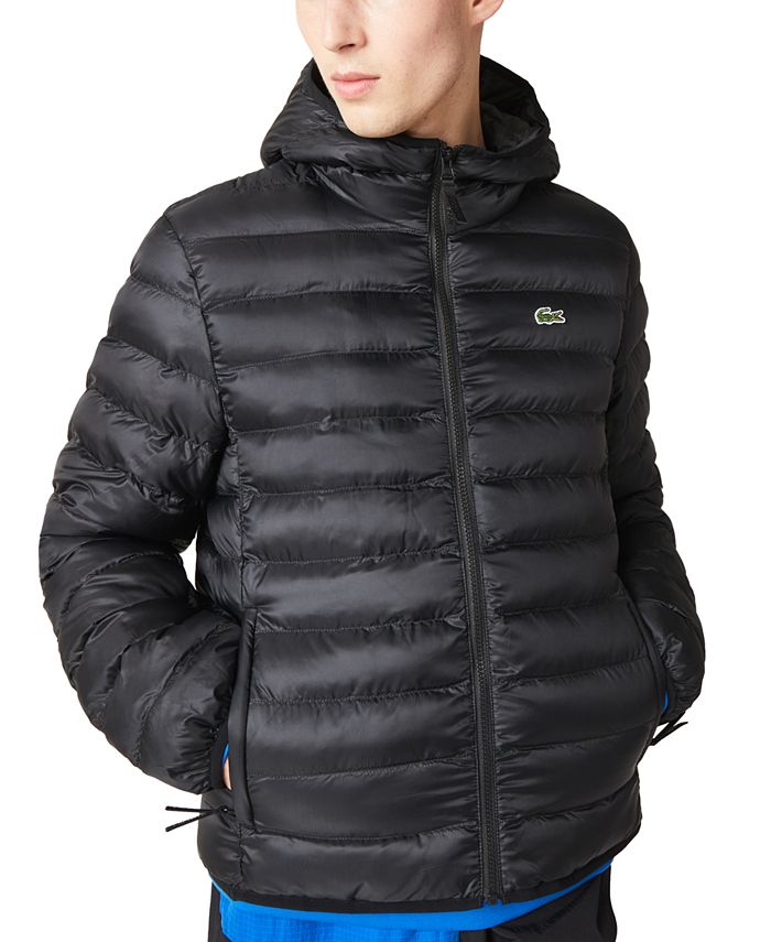 Lacoste Men's Hooded Quilted Zip Jacket - Macy's