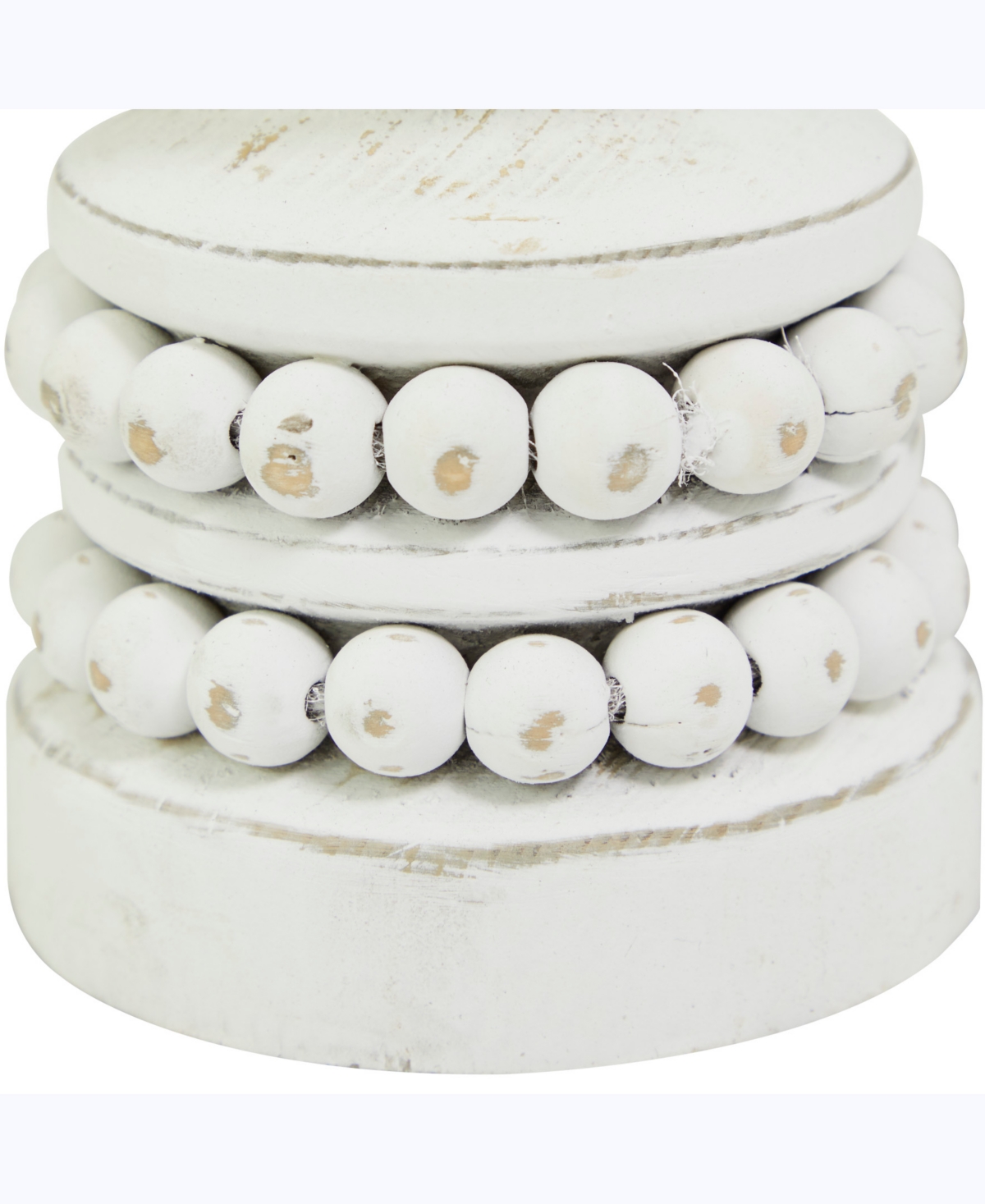 Wood Traditional 2 Piece Beaded Candle Holder Set