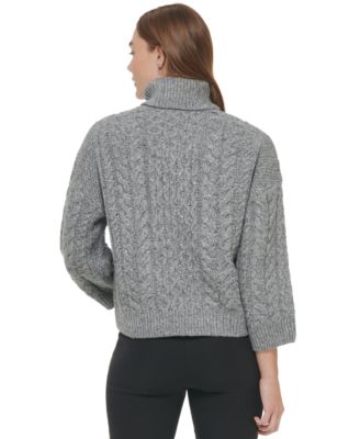 Calvin Klein Women's Cable Knit Turtleneck Sweater