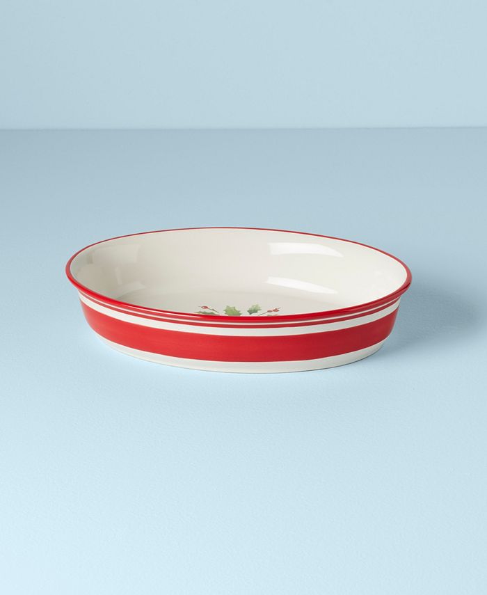 Lenox - Holiday Handpaint Stripe Oval Dish