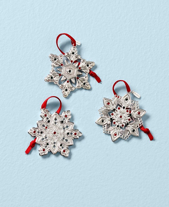Lenox Mini Metal Snowflake Ornament, Set 3 Macy's