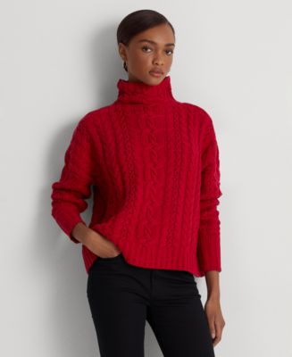 Lauren Ralph Lauren Cable-Knit Turtleneck Sweater & Reviews - Sweaters ...