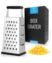 Cheese Grater, Stainless Steel Box Grater, Cheese Grater with Container,  Vegetable Chopper Ginger Shredder Chocolate Grater with Coarse and Fine  Grater Plates, Cheese Shredder (Pink)