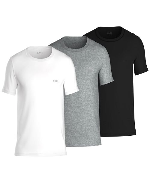 alfani BOSS by Hugo Boss Men's 3-Pack Classic Assorted Solid Color Crewneck T-Shirts Men's Fashion & Accessories