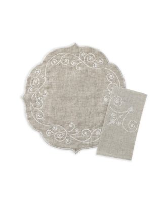 French Perle Embroidered Tablecloth, 60" x 84"