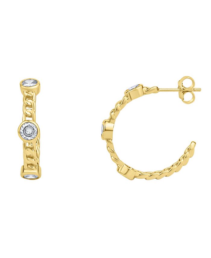 And Now This Cubic Zirconia Chain Link Hoop Earring Macy's